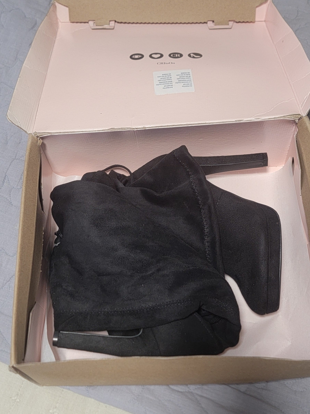 Black Over The Knee Platform High Heel Boots Size 8